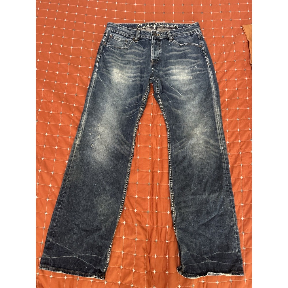 Cult of Individuality Hagen Relaxed Jeans W36 L34 Distressed Denim 610-100H